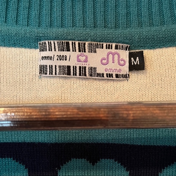 Emme Fox Heart Striped Grannycore Cardigan Sweater - Picture 6 of 11